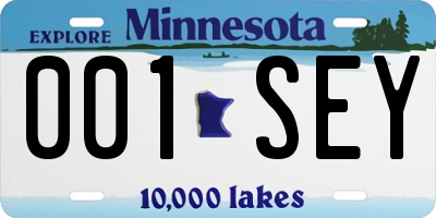 MN license plate 001SEY