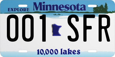 MN license plate 001SFR