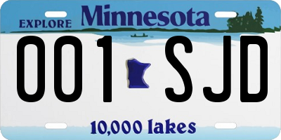 MN license plate 001SJD