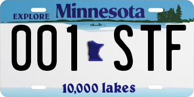 MN license plate 001STF