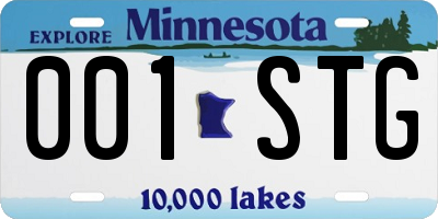 MN license plate 001STG
