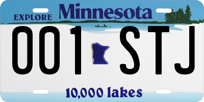 MN license plate 001STJ
