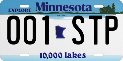 MN license plate 001STP