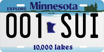 MN license plate 001SUI