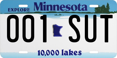 MN license plate 001SUT