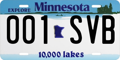MN license plate 001SVB