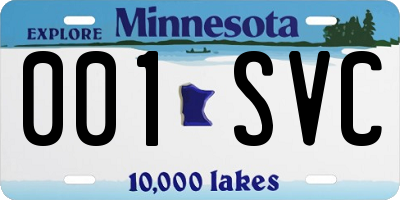 MN license plate 001SVC