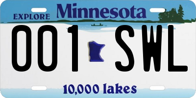MN license plate 001SWL