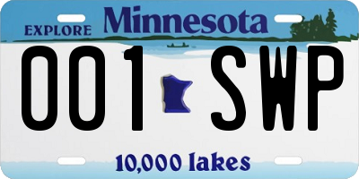 MN license plate 001SWP
