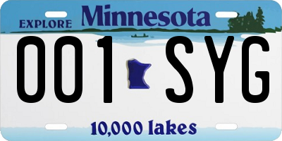 MN license plate 001SYG