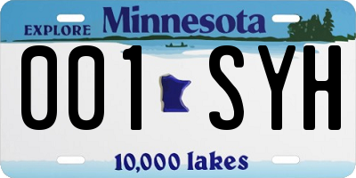 MN license plate 001SYH