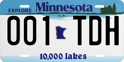 MN license plate 001TDH