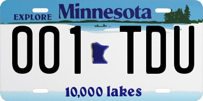 MN license plate 001TDU