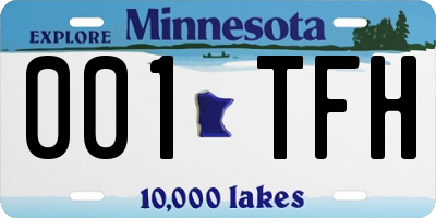 MN license plate 001TFH