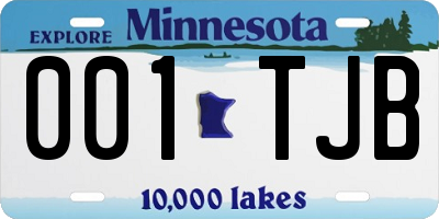 MN license plate 001TJB
