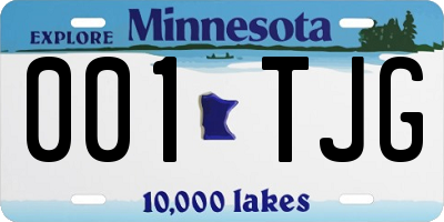 MN license plate 001TJG