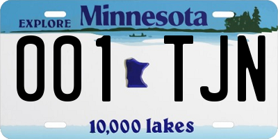 MN license plate 001TJN