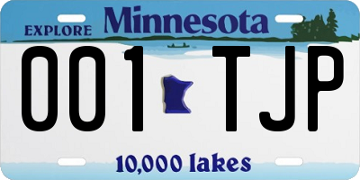 MN license plate 001TJP
