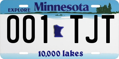 MN license plate 001TJT