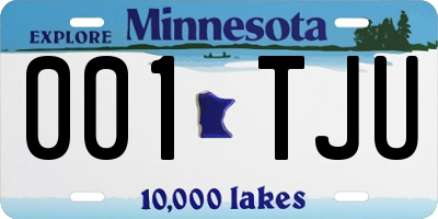 MN license plate 001TJU