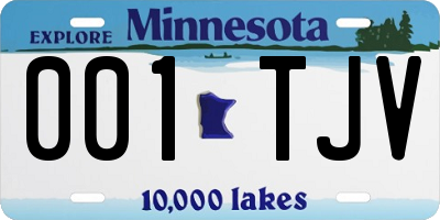 MN license plate 001TJV