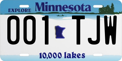 MN license plate 001TJW