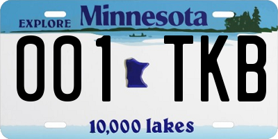 MN license plate 001TKB