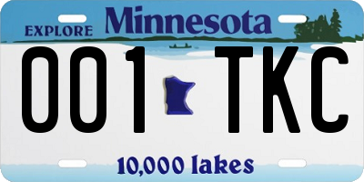 MN license plate 001TKC