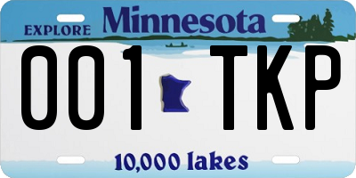 MN license plate 001TKP