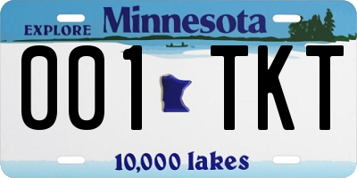 MN license plate 001TKT