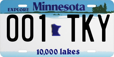MN license plate 001TKY