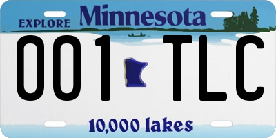 MN license plate 001TLC