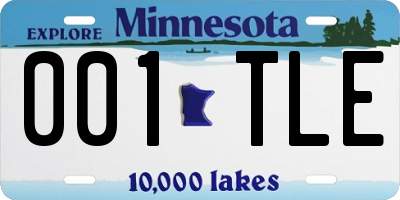 MN license plate 001TLE