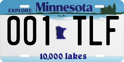 MN license plate 001TLF
