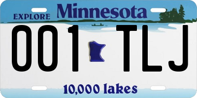 MN license plate 001TLJ