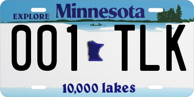 MN license plate 001TLK