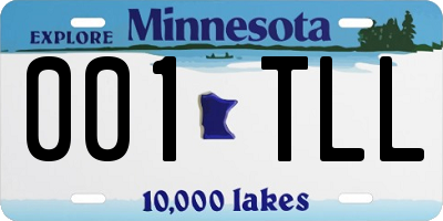 MN license plate 001TLL