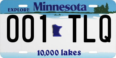 MN license plate 001TLQ