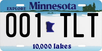 MN license plate 001TLT