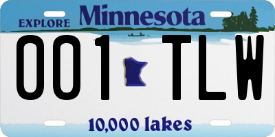 MN license plate 001TLW