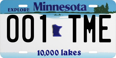 MN license plate 001TME