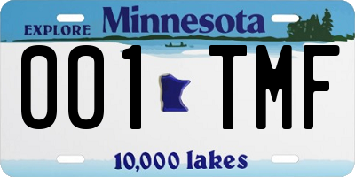 MN license plate 001TMF