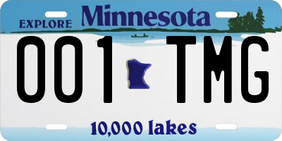 MN license plate 001TMG