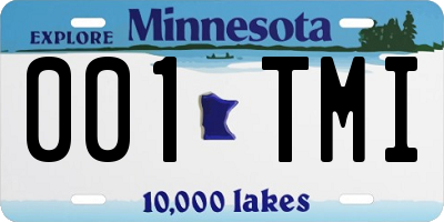 MN license plate 001TMI