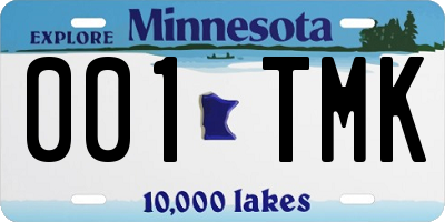 MN license plate 001TMK