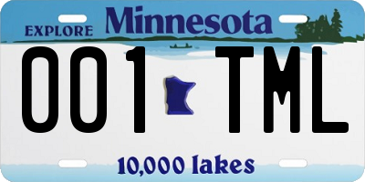 MN license plate 001TML