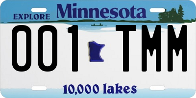 MN license plate 001TMM