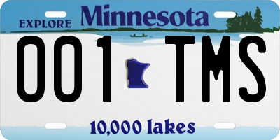 MN license plate 001TMS