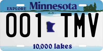 MN license plate 001TMV