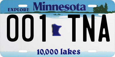 MN license plate 001TNA